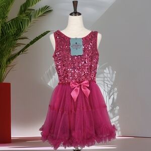 Sparkling Pink Sequin Kids Costume Dress 3T